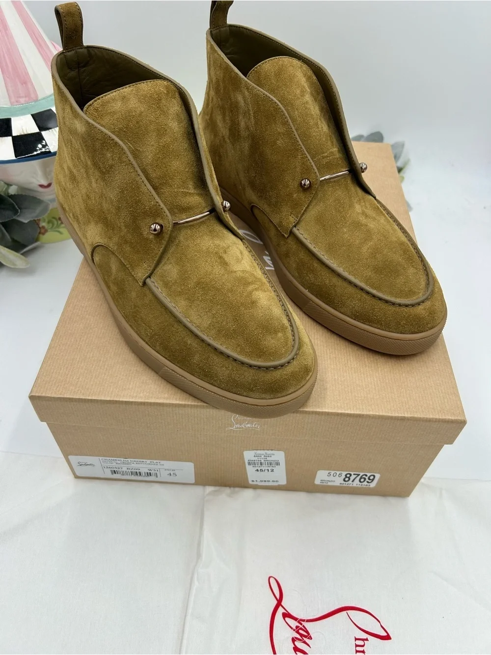 Men's Christian Louboutin CHAMBELISS suede boots size 45/12 US made in Italy
